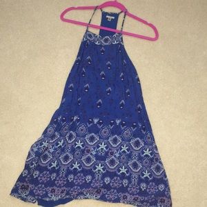 Blue and purple floral dress